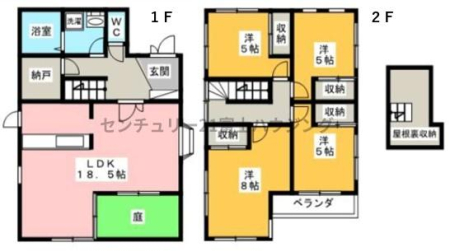 神奈川県茅ヶ崎市共恵2丁目の中古一戸建ての間取り図