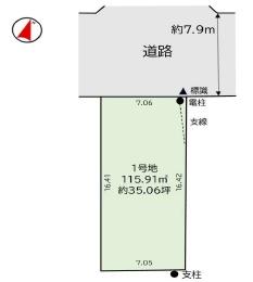 神奈川県藤沢市石川6丁目の土地の間取り図