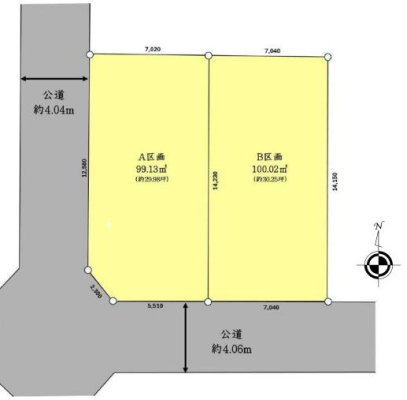神奈川県藤沢市長後の土地の間取り図