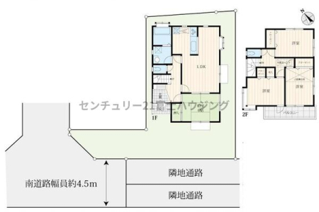神奈川県茅ヶ崎市富士見町の中古一戸建ての間取り図