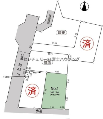 �_�ސ쌧������s��̓y�n�̊Ԏ��}